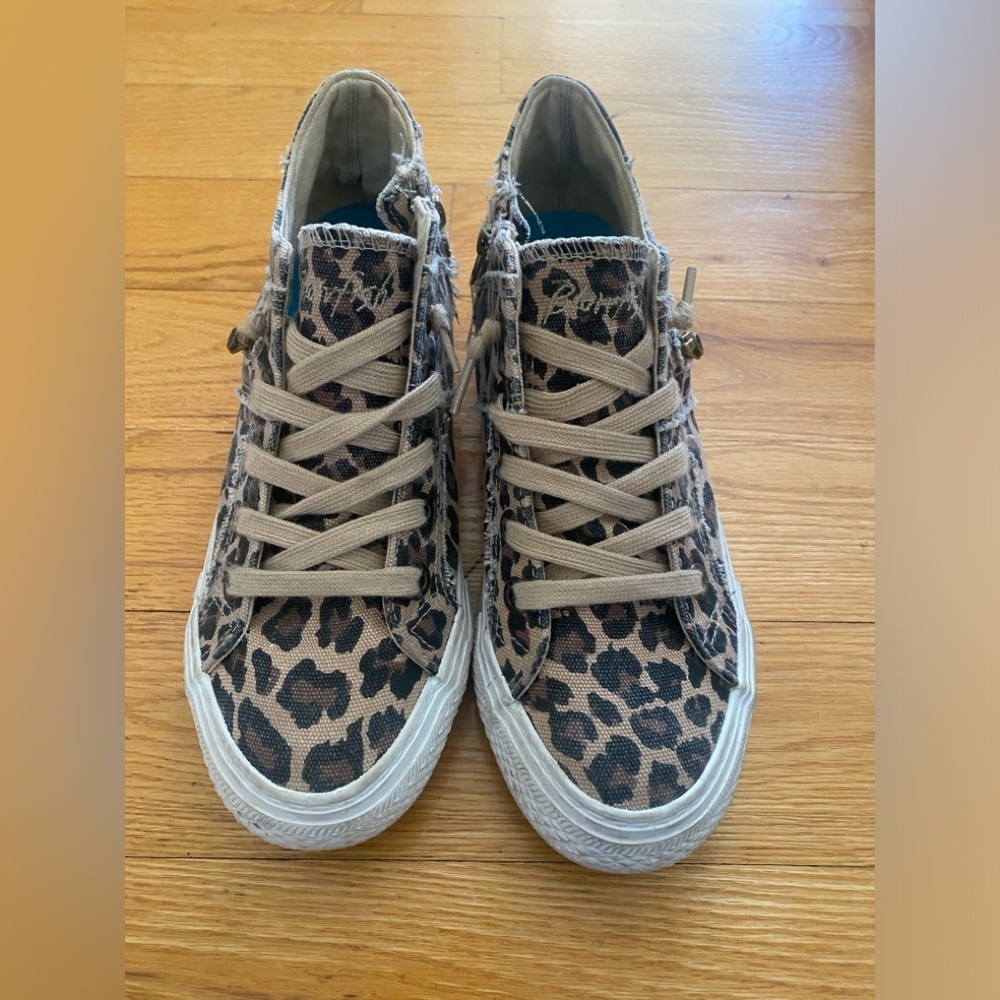 Blowfish Leopard Pattern Sneakers with Tan Accents